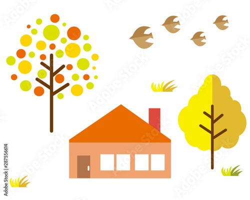 木 森 秋 ポップ イラスト 背景 鳥 家 可愛い Buy This Stock Vector And Explore Similar Vectors At Adobe Stock Adobe Stock