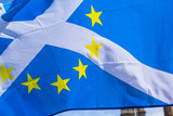 Fototapeta  - A Euroepan Union flag at George Square in Glasgow, Scotland, UK 