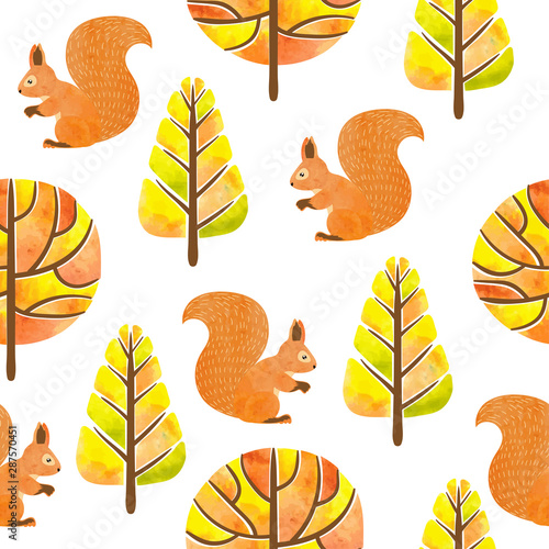 Seamless autumn pattern wit...