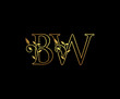 Initial letter B and W, BW, Gold Logo Icon,   classy gold letter monogram logo icon suitable for boutique,restaurant, wedding service, hotel or business identity. 
