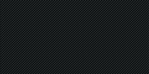 Dark black Geometric grid background Modern dark carbon fiber abstract vector seamless texture