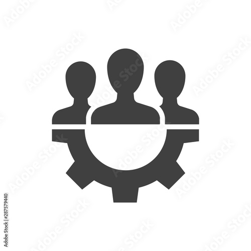 Fotomural Teamwork management black icon on white background