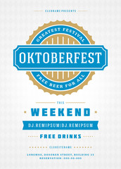 Wall Mural - Oktoberfest beer festival celebration retro typography poster or flyer