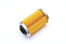 Replacement Filter Cartridge For Cleaning Oil Of The Car. Consumable. Engine Oil Filter Isolated On White Background.