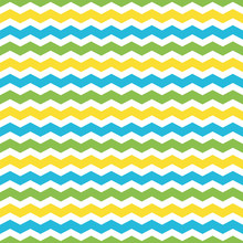 Seamless Pattern With Blue Yellow And Green Chevron