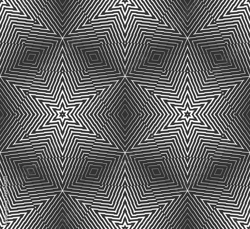 Vector seamless pattern with hexagonal structure. Symmetric dash texture.