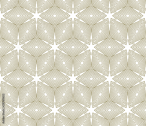 Vector seamless pattern with hexagonal structure. Symmetric dash texture.