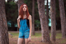 A Skinny Redhead Girl In A Brazilian Forest