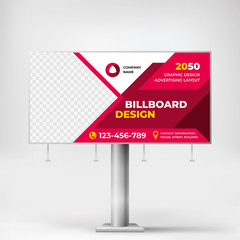 Wall Mural - Billboard design, fashionable geometric style, banner template for advertising goods and services