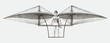 Historic man-powered flying machine with two movable wings. Illustration after engraving from 19th century