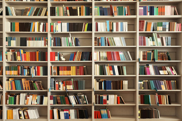 Poster - View of shelves with books in library