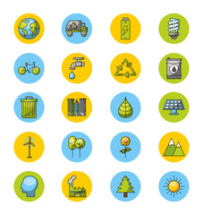 Sticker - bundle of eco friendly set icons