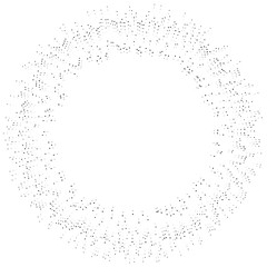 Poster - Dots radial burst lines. Irregular lines, half-tone beams, rays. Radiating, converging trail lines. Circular array of dotted lines