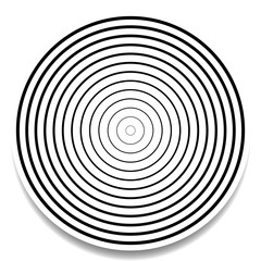 Aufkleber - Concentric, radial circles pattern. Radiating, circular spiral, vortex lines. Rays, beams, signal burst design. Merging rippled lines. Converging rings, geometric illustration