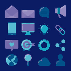 Poster - set icons of social media