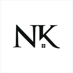 Poster - Letter N K Logo. Home Symbol. Icon Vector Eps 10.