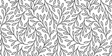 Elegant Floral Seamless Pattern With Tree Branches. Vector Organic Background.