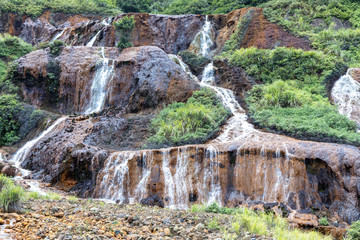 Wall Mural - beautiful landscape at Golden waterfall at New Taipei city