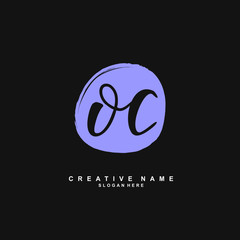 O C OC Initial logo template vector. Letter logo concept with background template.