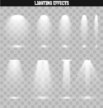 Set light effect. Ies light from the projector realistic isolated. Ies lighting. Photometric light. Target light. Spotlight realistic effect. Isolated lighting effects.