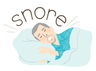 Poster - Senior Man Sleep Onomatopoeia Sound Snore