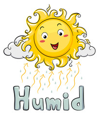 Poster - Mascot Sun Humid Illustration