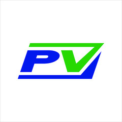 Poster - Letter P and V Logo. Symbol. Icon Vector. 