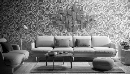 Moder Furnishing Presentation (B&W) - 3d visualization