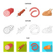 © Svitlana - Vector illustration of meat and ham icon. Collection of meat and cooking stock vector illustration.