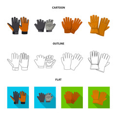 Wall Mural - Isolated object of glove and winter symbol. Collection of glove and equipment vector icon for stock.