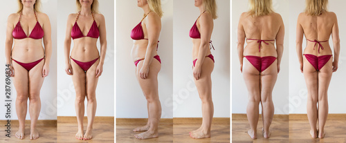 Fotografía Woman posing at home before and after weight loss diet