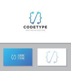 Poster - modern code logo and icon vector illustration design template