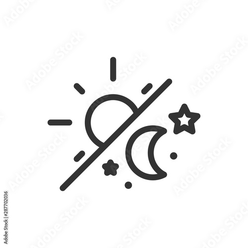 Day And Night Simple Line Icon Sun Moon And Stars Stock Vector Adobe Stock
