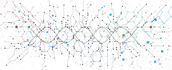 Wall Mural - Abstract DNA technology. Science medical concept. Futuristic background