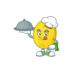 Sticker - Chef with food fruit melon cartoon character with mascot