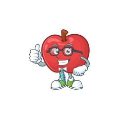 Wall Mural - Businessman apple fruit character mascot for health dessert