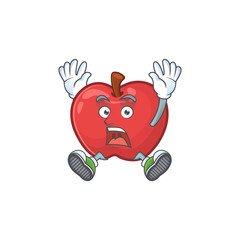 Wall Mural - Successful apple fruit character mascot for health dessert