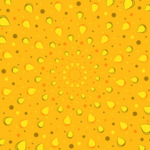 Vector Circular Yellow Sesame Cookie Pattern.
