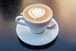© Diana Vyshniakova - Fresh cappuchino or flat white coffee with latte art close-up