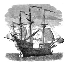  Henry VIII Of England’s Mary Rose,  Formidable Man-of-War Flagship Of The English Fleet In 16th Century