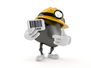 Wall Mural - Miner character holding barcode