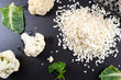 Grated raw cauliflower for your cauliflower rice