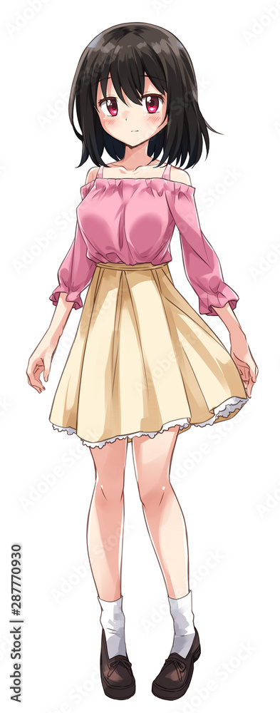 可愛い美少女 アニメ 漫画 立ち絵 表情差分 照れ Young Pretty Woman Anime Manga Shy Animation Wall Mural Animati Hawkins