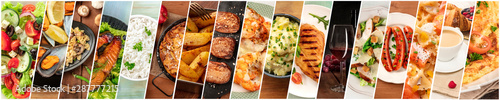Fotografía Food Collage. A design template with many tasty dishes