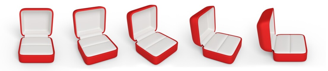 red box ring white backgraund 3d rendering