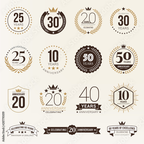 Fotografía Multiple years anniversary celebration logotype