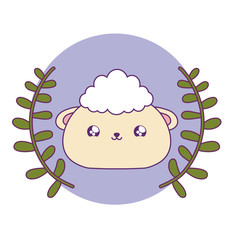 cute head of sheep baby animal kawaii