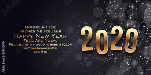 Cuadros en Lienzo Carte de voeux - Happy New Year 2020