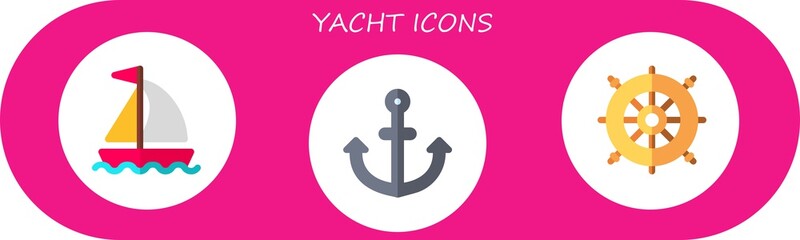 Canvas Print - yacht icon set