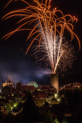 Poster - Allassac (Corrèze, France) - Feu d'artifice depuis la tour César